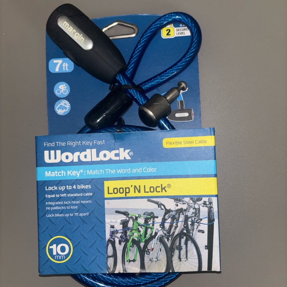 Blue Flexible Steel Cable Lock for bicycles